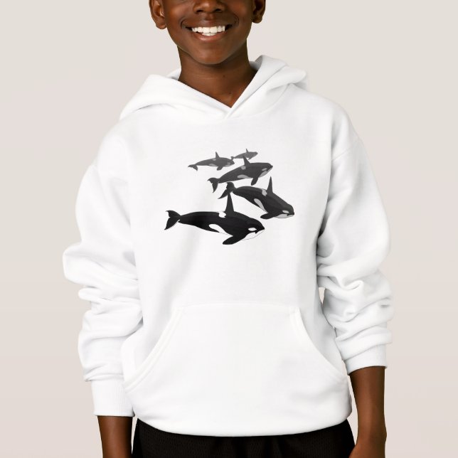 Kinder Killer Whale Hoodie Orca Whale Art Sweep (Vorderseite)