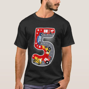 Kinder Kinder 5. Geburtstag 5 Jahre mit Feuerwehrf T-Shirt