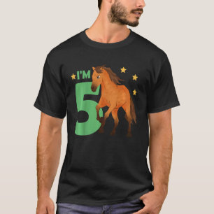 Kinder Kinder 5. Geburtstag Pferd 5 Jahre alt Ri T-Shirt