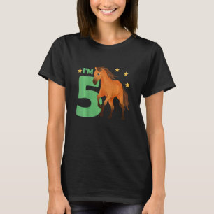 Kinder Kinder 5. Geburtstag Pferd 5 Jahre alt Ri T-Shirt