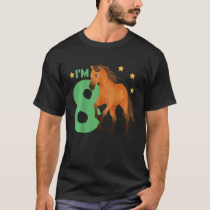 Kinder Kinder 8. Geburtstag Pferd 8 Jahre alt F T-Shirt