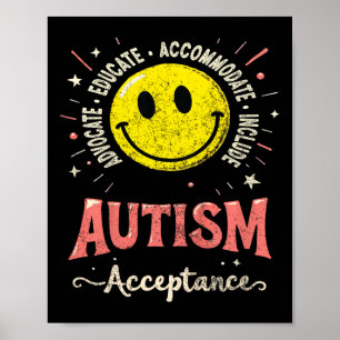 Kinder Kinder Autismus Bewusstsein Akzeptanz Läche Poster
