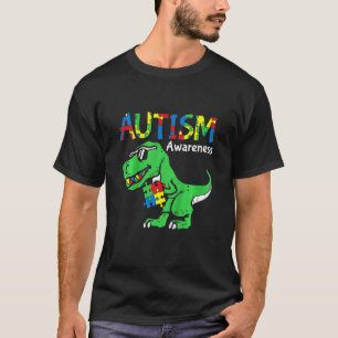 Kinder Kinder Autismus-Bewusstsein Dino Autistisch T-Shirt