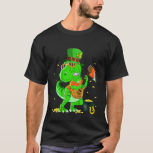 Kinder Kinder Dinosaur Happy St Pat Trex Day Dino T-Shirt