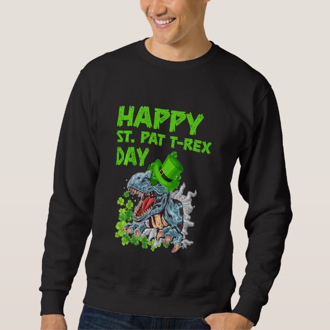 Kinder Kinder glücklich Patrick T Rex Spaß Kleinki Sweatshirt (Vorderseite)