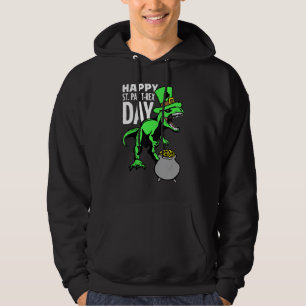 Kinder Kinder Happy St Pat Trex Day Dino Patricks Hoodie