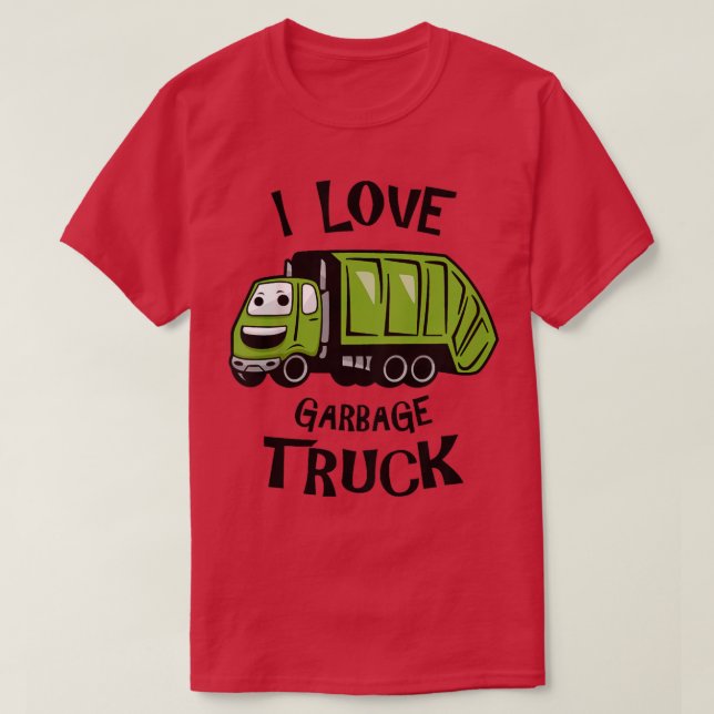 Kinder Kinder ich Liebe Müllwagen - Kleine Jungen  T-Shirt (Design vorne)