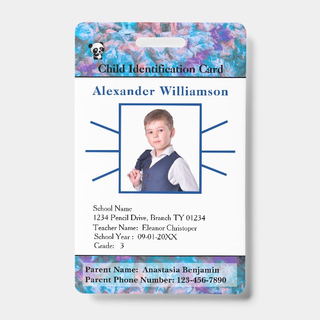 Kinder Kinder Kinder Foto ID Card benutzerdefinier Ausweis (Front)