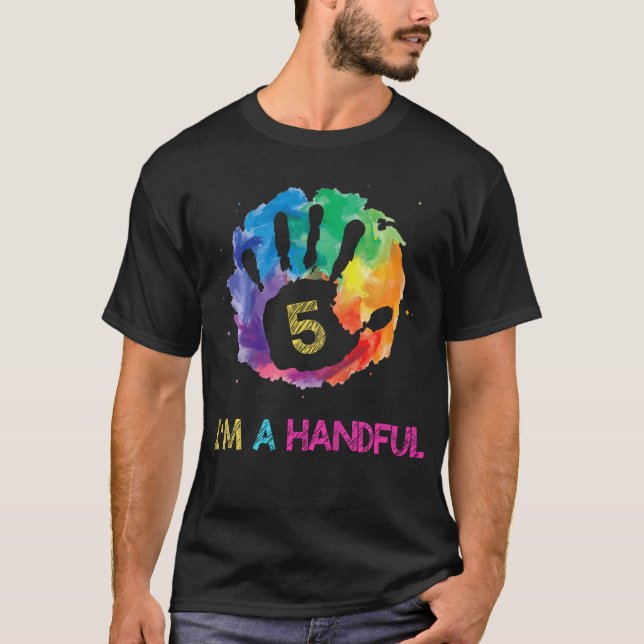 Kinder Kinder Kinder ich bin ein handliches 5 Jahr T-Shirt (Vorderseite)