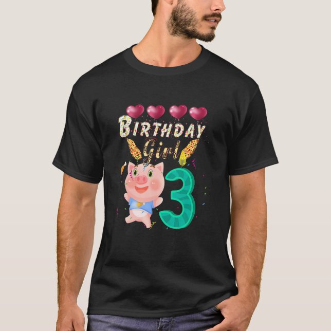 Kinder Kinder Kinder Kinder 3 Jahre alt Mädchen Ge T-Shirt (Vorderseite)