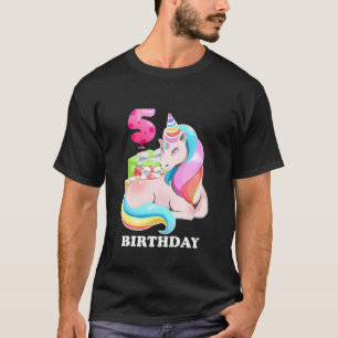 Kinder Kinder Unicorn 5 Jahre alt Kind 5. Geburtst T-Shirt
