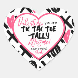Kinder Klasse Tic Tac Toe tally Phantastisch Valen Herz-Aufkleber