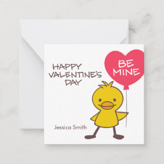 Kinder Klassenzimmer Duckling BE MINE Ballon Valen Mitteilungskarte