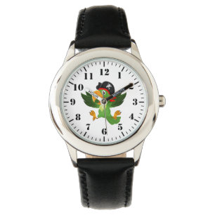 Kinder Klassikuhr-Pirat Papagei Armbanduhr