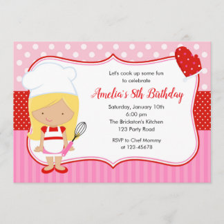 Kinder Kochen Geburtstagseinladung (Backen) Einladung