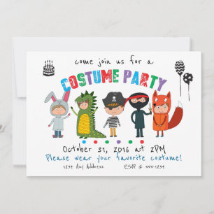 Kinder Kostüme Party Einladung