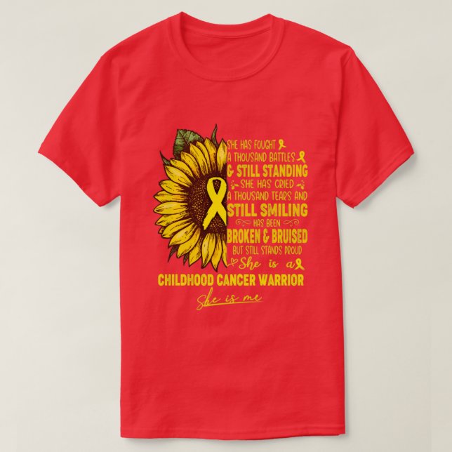 Kinder-Krebs-Bewusstsein Sie ist ein Canc für Kind T-Shirt (Design vorne)