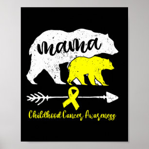 Kinder-Krebsbewusstsein Mama Bären-Unterstützung F Poster