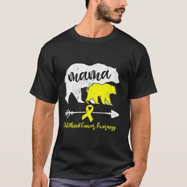 Kinder-Krebsbewusstsein Mama Bären-Unterstützung F T-Shirt (Vorderseite)