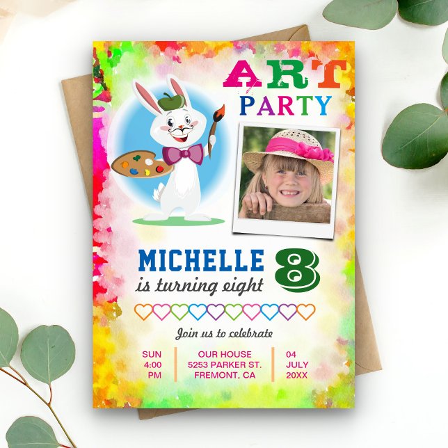 Kinder Kunst Party Malerei Geburtstag Foto Einladu Einladung (Von Creator hochgeladen)