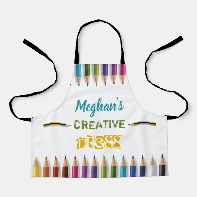 Kinder Kunst personalisierte Schürze (Vorderseite)