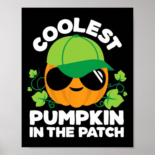 Kinder-Kürbisfeld Jungen oder Mädchen Herbst Cools Poster (Vorne)