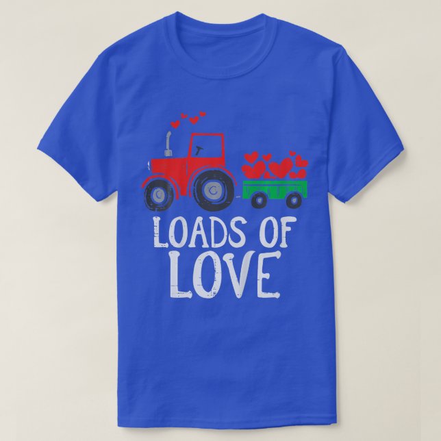Kinder Ladung Liebe Traktor Niedlicher Valentinsta T-Shirt (Design vorne)