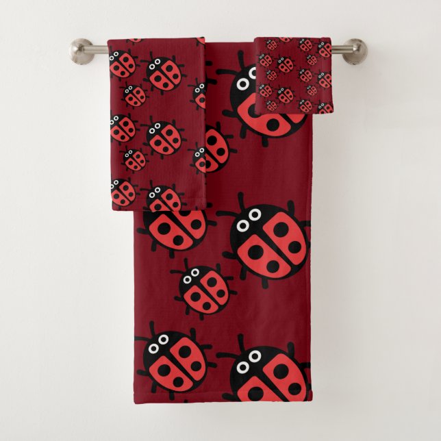 Kinder Ladybird Ladybug Badhandtuch Set (Insitu)