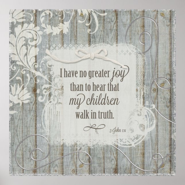 Kinder laufen in Wahrheit - 3 John 1:4 Poster (Vorne)
