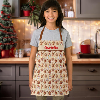 Kinder Lebkuchen Kekse Weihnachtsbraun Schürze