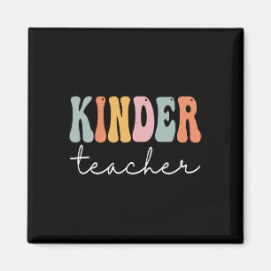 Kinder-Lehrerin Retro Groovy Frauen glücklichen er Magnet