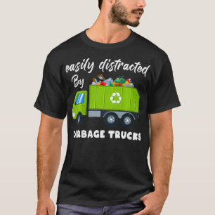 Kinder leicht abgelenkt von Garbage Trucks Boy Tod T-Shirt