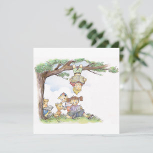 Kinder lesen unter einem Baum Karte