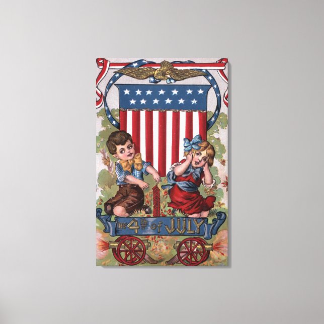 Kinder Leuchtfeuerwerke Leinwanddruck (Vorderseite)