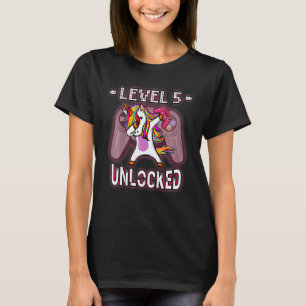 Kinder Level 5 Entsperrte Schläuche Einhorn Gamer T-Shirt