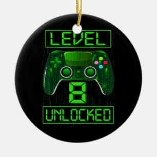 Kinder Level 8 Unverriegelter lustiger Videospiele Keramik Ornament