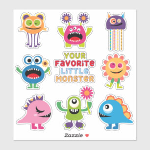 Kinder liebes kleines Monster-Set Aufkleber