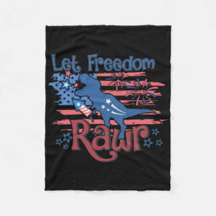 Kinder Ließ Freedom Rawr T-rex Dinosaur Usa Flagge Fleecedecke
