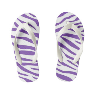 Kinder Lila Zebra Stripe Flip Flops
