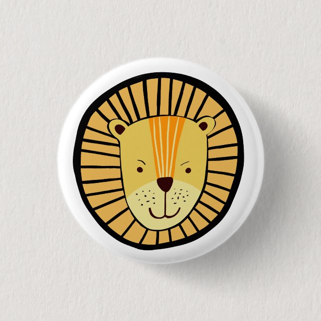 Kinder Löwe Dschungel Tier Button (Vorderseite)