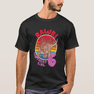 Kinder Mädchen 6. Geburtstag I Rawr! Stegosaurus I T-Shirt