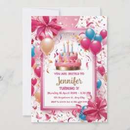 Kinder (Mädchen) Einladungskarte zum Geburtstag