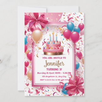 Kinder (Mädchen) Einladungskarte zum Geburtstag