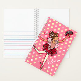 Kinder Mädchen nennen ballerina pink polka dot. Notizbuch