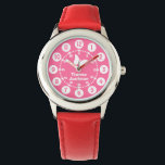 Kinder Mädchen Rosa und Weiß mit vollem Namen Armb Armbanduhr<br><div class="desc">Kinder der grafischen Kunst sehen mit einem einfachen weißen Schmetterling. Ideal für Kinder,  die lernen,  als Funktionen sowohl Minuten als auch Stunden zu lesen. Passen Sie mit dem Namen Ihres Kindes vollständigen Namen Beispiel liest Tianna Jackson.</div>