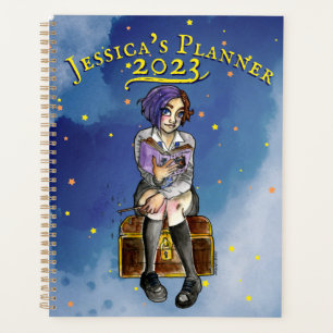 Kinder Magische Hexe Teen Girl Cartoon Planer