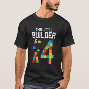 Kinder Master Builder 4. Geburtstag Junge 4 Jahre  T-Shirt