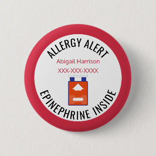 Kinder Medizinische WarnAllergie Epinephrin Innen Button