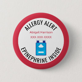 Kinder Medizinische WarnAllergie Epinephrin Innen Button