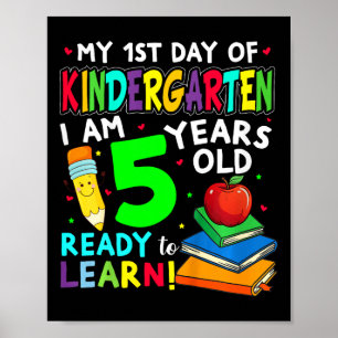 Kinder Mein Erster Tag Im Kindergarten Und Ich Bin Poster